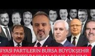 SİYASİ PARTİLERİN BURSA BÜYÜKŞEHİR BELEDİYE BAŞKAN ADAYI KİM?
