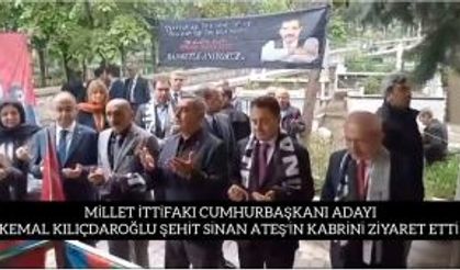 MİLLET İTTİFAKI CUMHURBAŞKANI ADAYI KEMAL KILIÇDAROĞLU, ŞEHİT SİNAN ATEŞ'İN KABRİNİ ZİYARET ETTİ