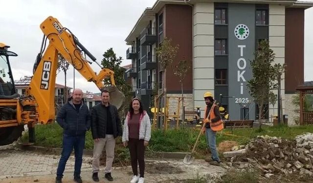 Yenimuhacir TOKİ konutlarında doğal gaz meşalesi yanıyor